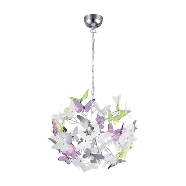 Żyrandol dziecięcy z plastikowym kloszem ø 50 cm Butterfly – Reality