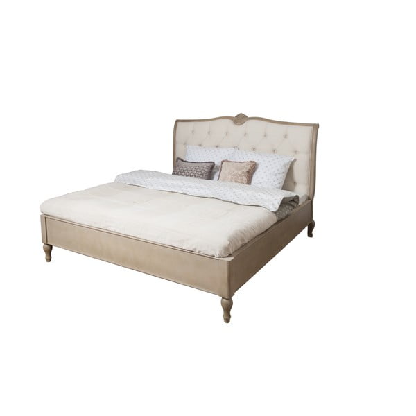 Beżowe łóżko z drewna brzozowego Livin Hill Venezia, 180x200 cm-image-1