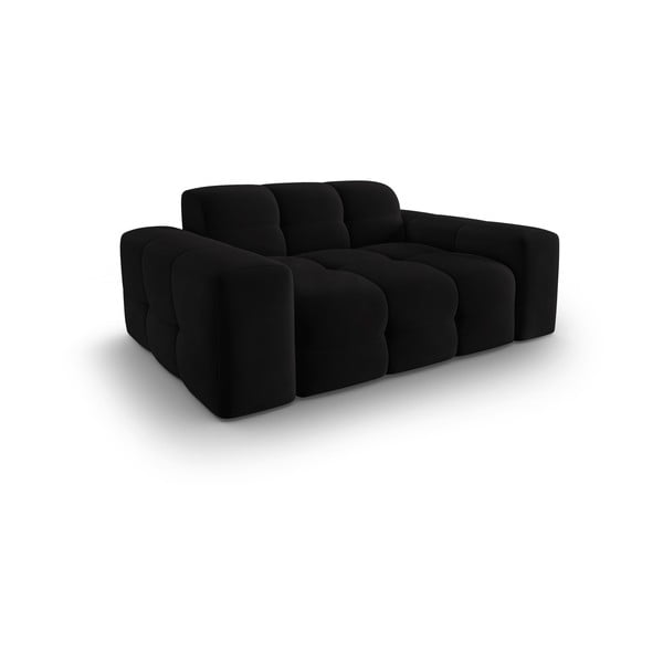 Czarna aksamitna sofa 156 cm Kendal – Micadoni Home-image-3