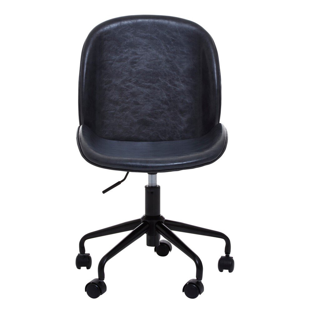 Ciemnoszare krzesło biurowe z imitacji skóry Clinton – Premier Housewares (zdjęcie 5)