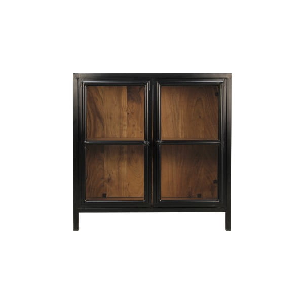Czarna witryna z litego drewna akacjowego 90x90 cm Kingston – HSM collection