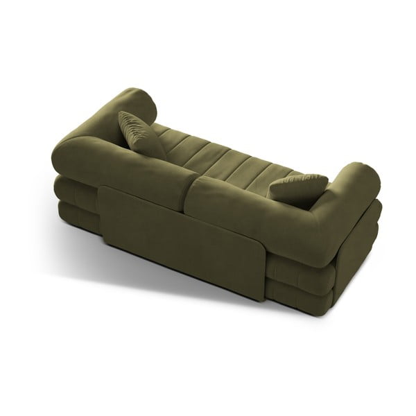 Zielona aksamitna rozkładana sofa 206 cm Kemi – Cosmopolitan Design-image-3