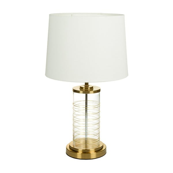 Biała lampa stołowa z podstawą w złotym kolorze Santiago Pons Earl