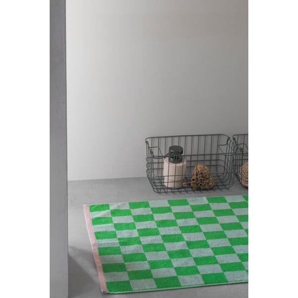 Zielony dywanik łazienkowy z bio bawełny 50x80 cm Retro – Mette Ditmer Denmark-image-1