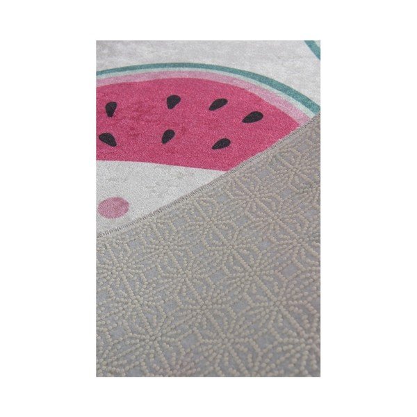 Komplet 2 biało-różowych dywaników łazienkowych Tropica Watermelon-image-1