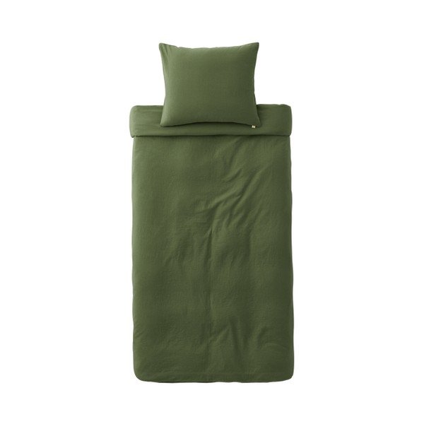 Zielona pościel jednoosobowa z mieszanki lnu 150x200 cm Elly – Ellos Home