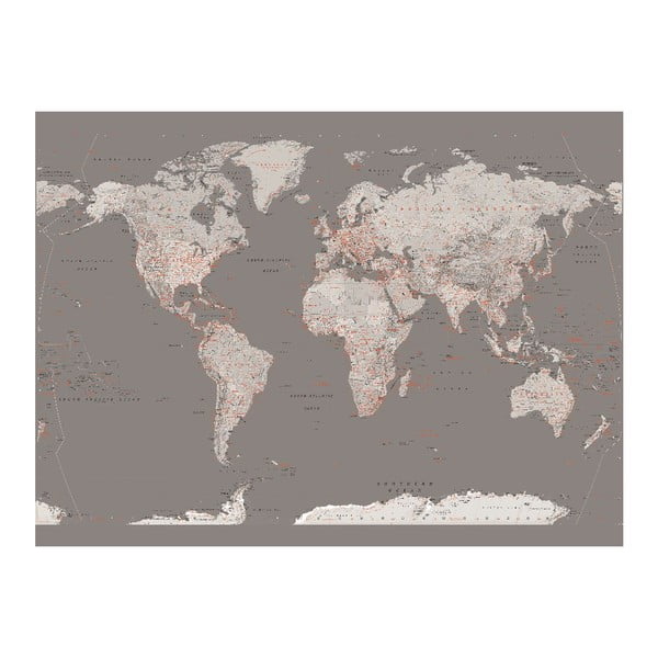 Tapeta wielkoformatowa Srebrna mapa, 158x232 cm