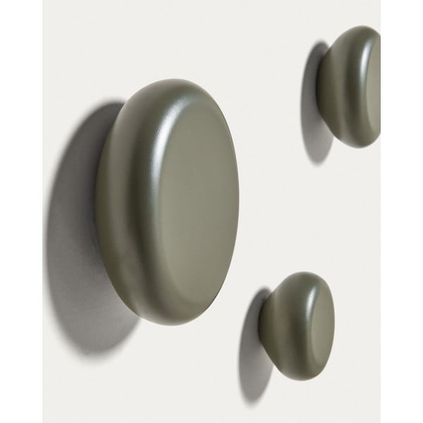 Szarozielone ścienne drewniane haczyki zestaw 3 szt. Nadue – Kave Home-image-1