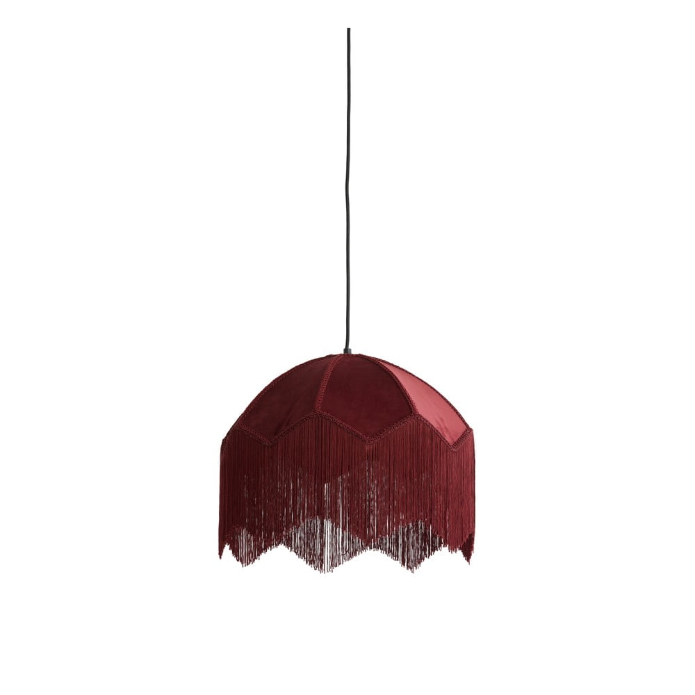 Bordowa lampa wisząca z tekstylnym kloszem ø 40 cm Malacia – Light & Living