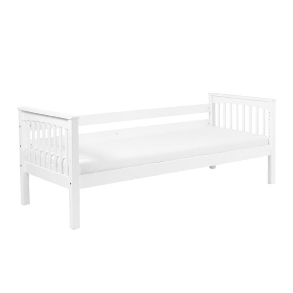 Białe łożko dziecięce z litego drewna bukowego Mobi furniture Lea Sofa, 200x90 cm