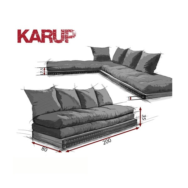 Sofa wielofunkcyjna Karup Chico Gray/Lime-image-4