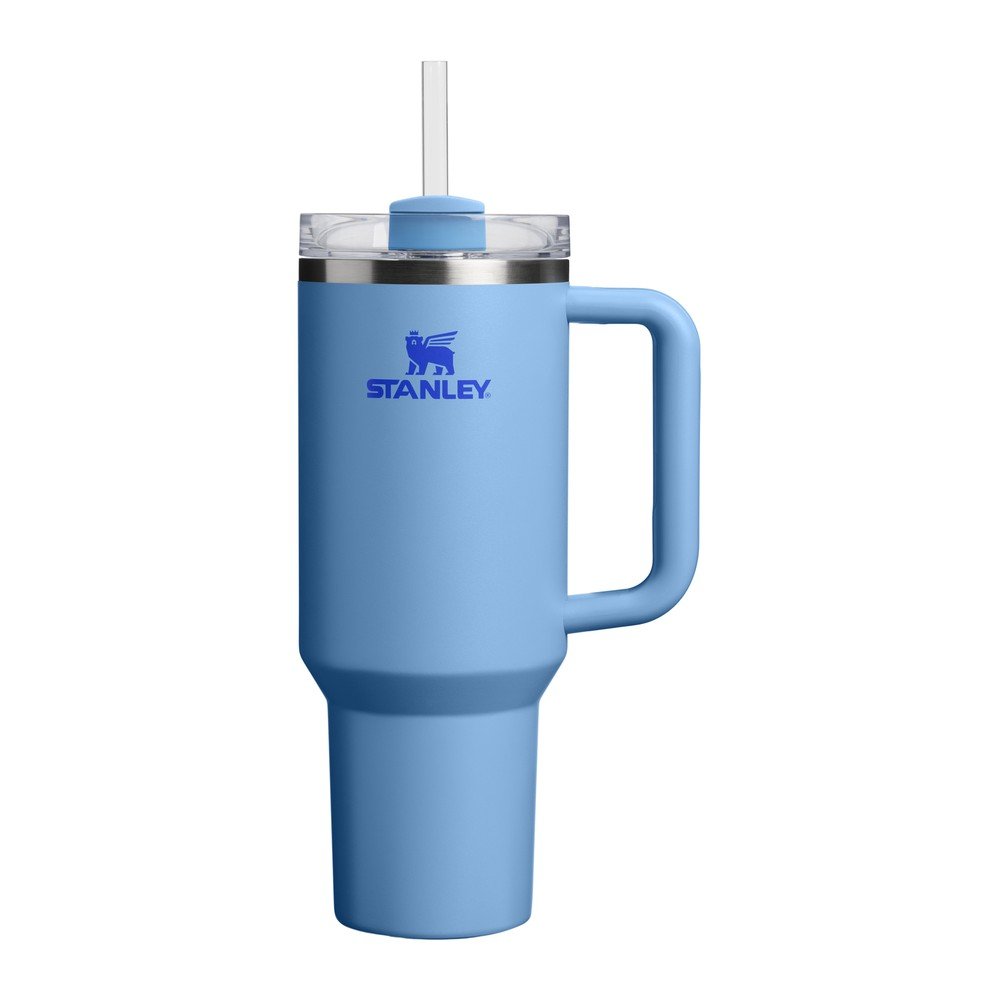 Niebieski termos ze stali nierdzewnej ze słomką 1,18 l Quencher H2.O FlowState™ Tumbler Blue Sky – Stanley