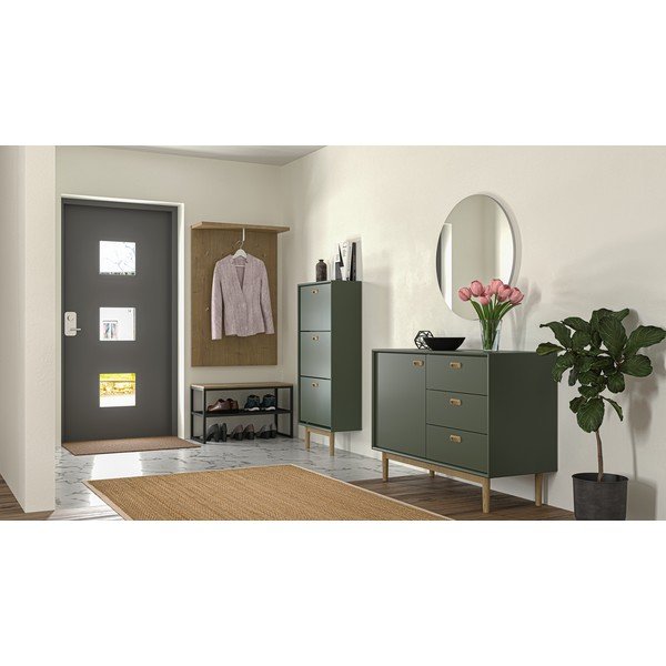 Zielona uchylna szafka na buty Svea – Tenzo-image-1