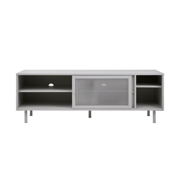 Szara metalowa szafka pod TV 160x55x45 cm Veep – Unique Furniture-image-4