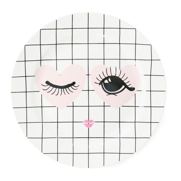 Talerz ceramiczny Miss Étoile Heart And Eye, ⌀ 25 cm