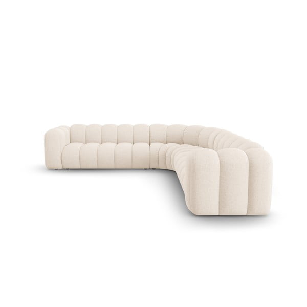 Kremowy narożnik modułowy z tkaniny szenilowej Lupine – Micadoni -image-2