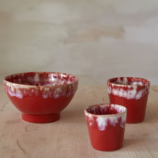 Czerwono-biała kamionkowa filiżanka do espresso Costa Nova, 90 ml-image-2