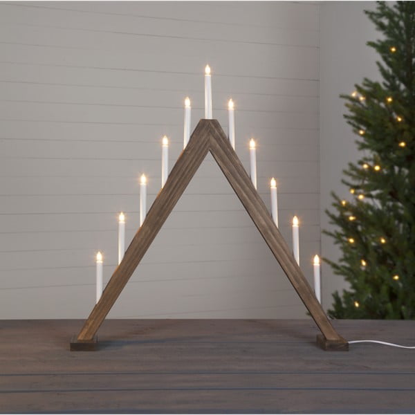 Brązowy świąteczny świecznik LED Star Trading Trill, wys. 79 cm