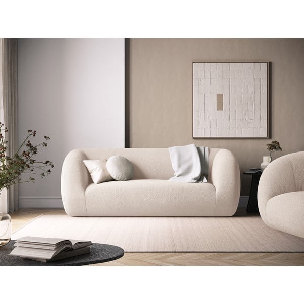 Kremowa sofa z materiału bouclé 210 cm Essen – Cosmopolitan Design-image-4