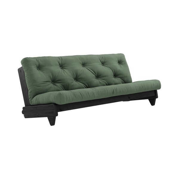 Sofa rozkładana z zielonym pokryciem Karup Design Fresh Black/Olive Green-image-1