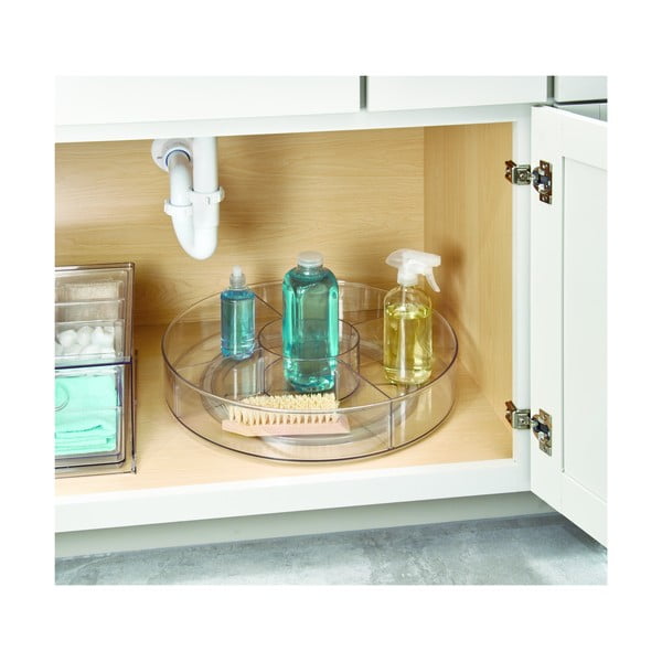 Okrągły przezroczysty pojemnik iDesign The Home Edit, ⌀ 45,7 cm-image-1