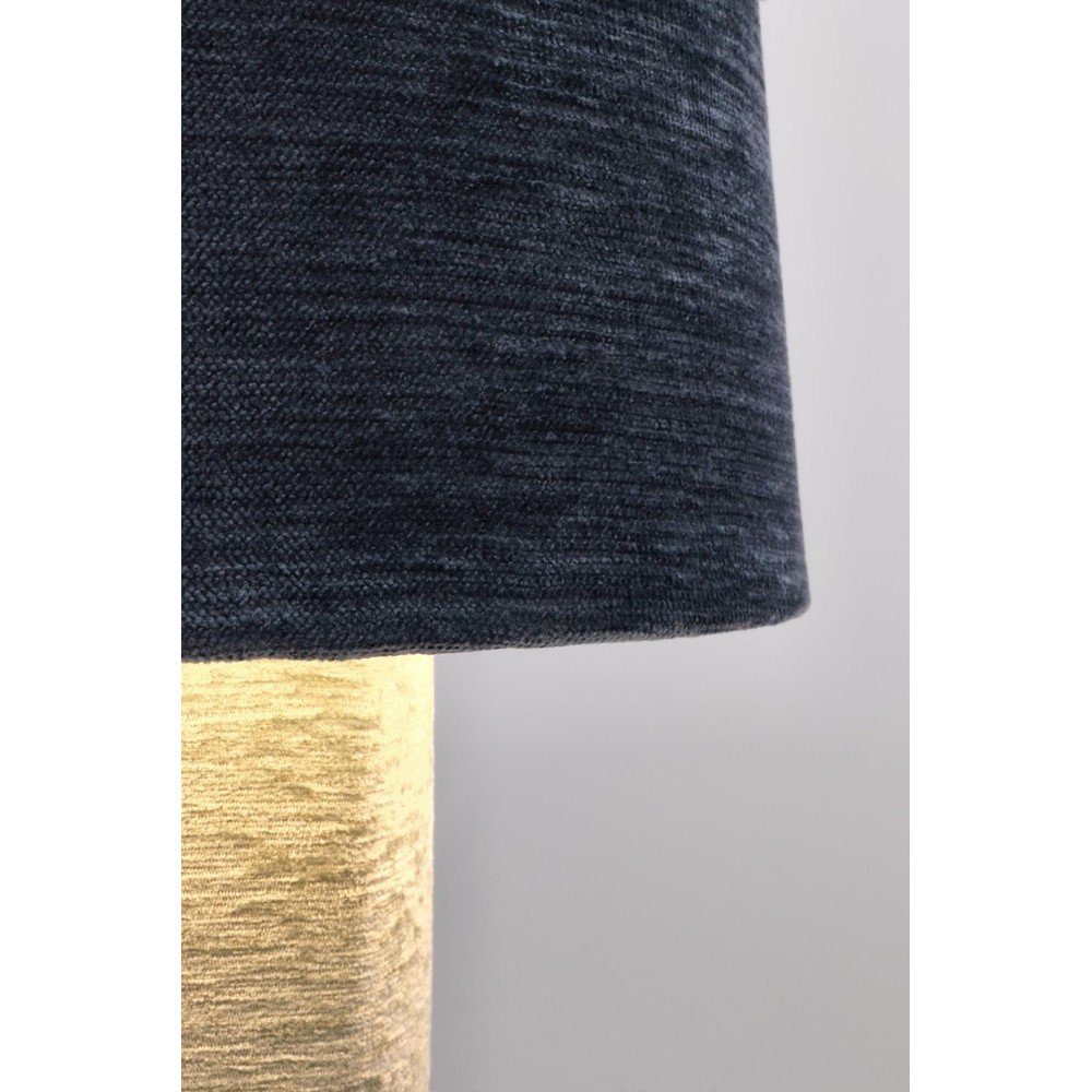 Niebieska metalowa lampa stołowa z tekstylnym kloszem (wysokość 50 cm) Demra – Bizzotto (zdjęcie 3)
