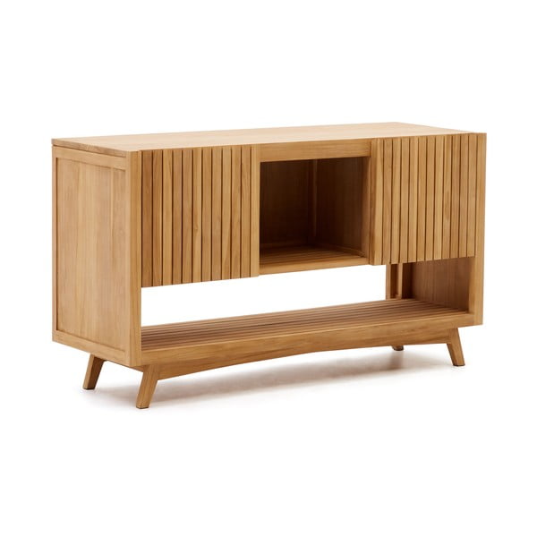 Niska szafka pod umywalkę z litego drewna tekowego 140x80 cm Kuveni – Kave Home-image-2