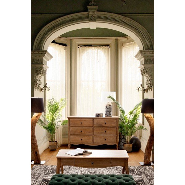 Stolik z litego drewna mango w ciemnym naturalnym kolorze 55x110 cm Domitille – Bizzotto-image-1