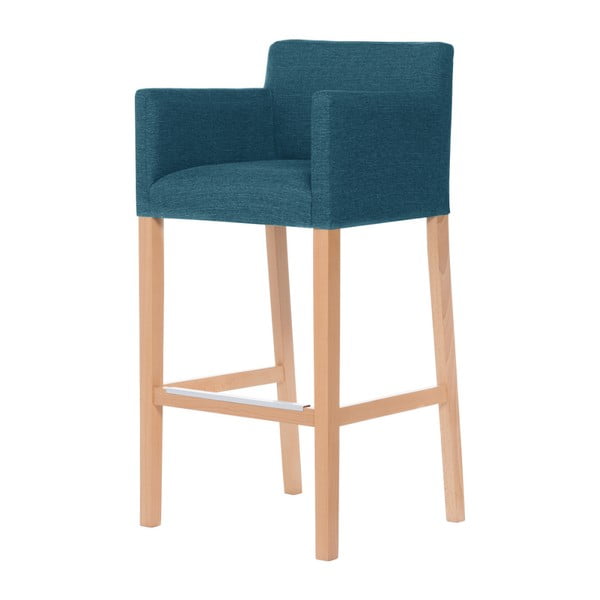Turkusowe krzesło barowe z brązowymi nogami Ted Lapidus Maison Sillage