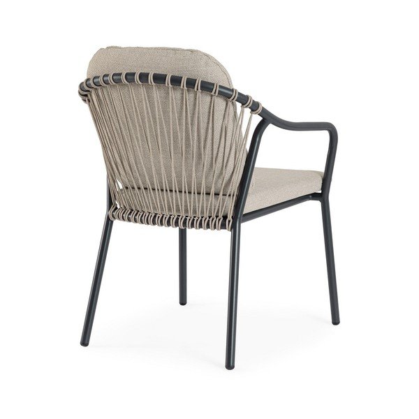 Jasnobrązowe metalowe krzesło ogrodowe Edvige – Bizzotto-image-4