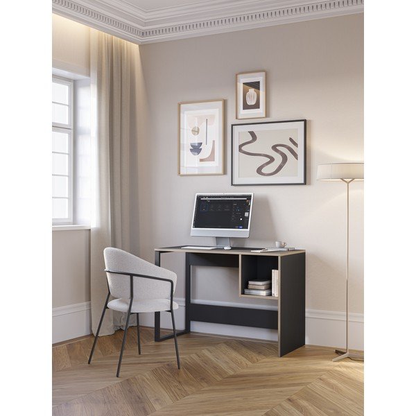 Biurko z czarnym blatem 50x110 cm Lyly – Marckeric-image-1