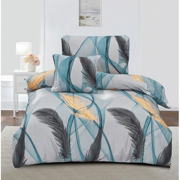 Pościel jednoosobowa z mikrosatyny 3-częściowa 140x200 cm Melissa – My House-image-1