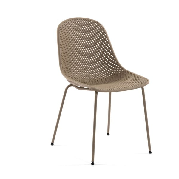 Jasnobrązowe metalowe krzesło ogrodowe Quinby – Kave Home