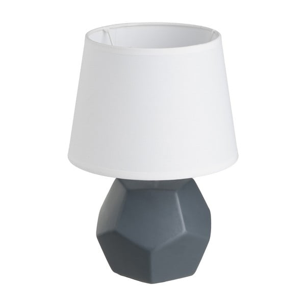 Antracytowa ceramiczna lampa stołowa z tekstylnym kloszem (wys. 26 cm) – Casa Selección