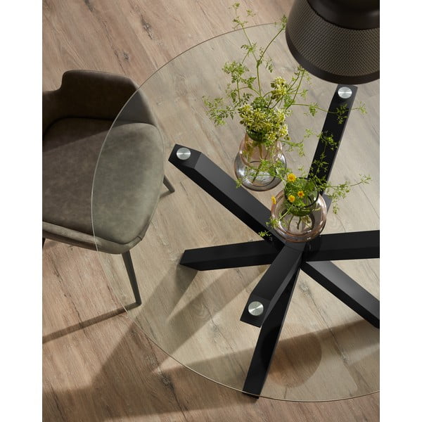 Okrągły stół do jadalni ze szklanym blatem Kave Home, ø 119 cm-image-2