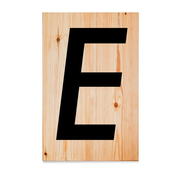 Drewniana tabliczka Letters E