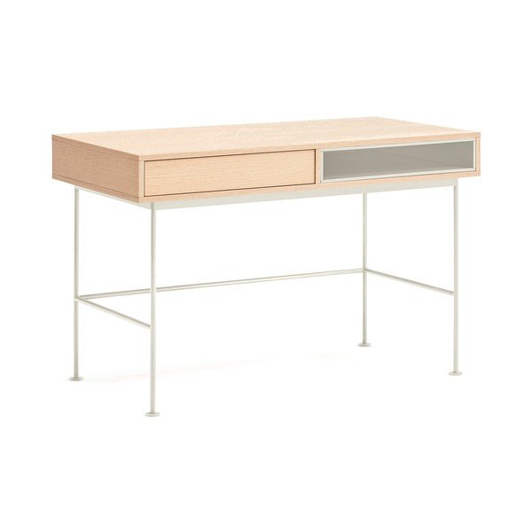 Biurko z blatem w dekorze dębu 60x120 cm Yoko – Teulat-image-2