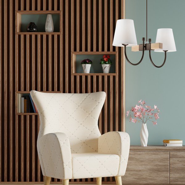 Ciemnobrązowa lampa wisząca z tekstylnym kloszem ø 15 cm Julietta – LAMKUR-image-2