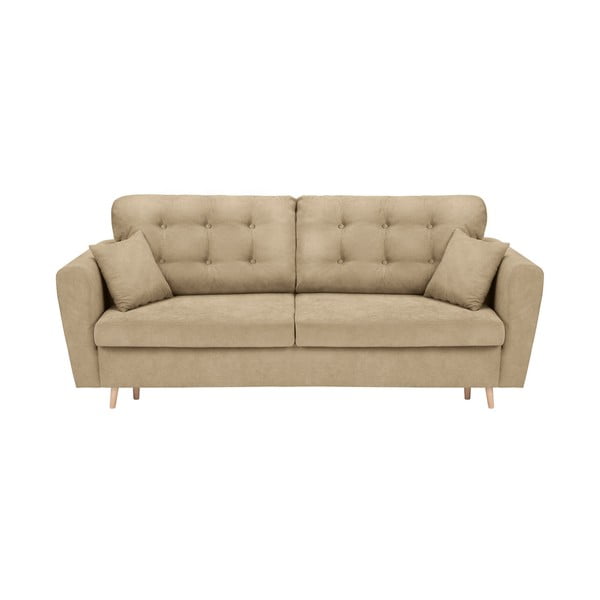 Beżowa 3-osobowa sofa rozkładana ze schowkiem Cosmopolitan Design Grenoble
