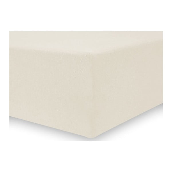 Kremowe prześcieradło elastyczne DecoKing Nephrite, 220/240x220 cm-image-1