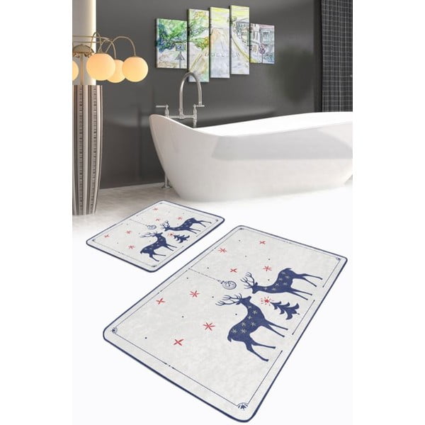 Kremowe dywaniki łazienkowe zestaw 2 szt. 60x100 cm – Mila Home-image-3