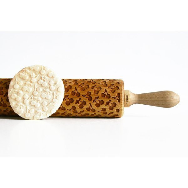 Drewniany grawerowany wałek do ciasta Valek Cherries-image-1