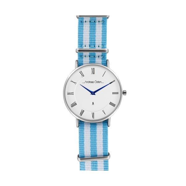 Zegarek męski z niebiesko-białym paskiem Andreas Östen Wenno