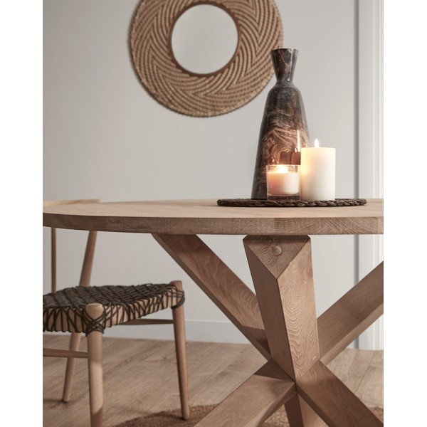 Stół z drewna dębowego Kave Home Nori, ø 120 cm-image-3