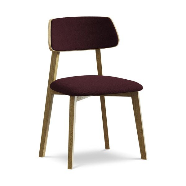 Bordowe krzesło z litego drewna Niu – Makamii