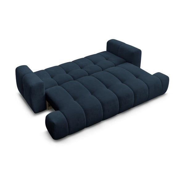 Ciemnoniebieska rozkładana/ze schowkiem sofa 251 cm Fuji – Bobochic Paris-image-4