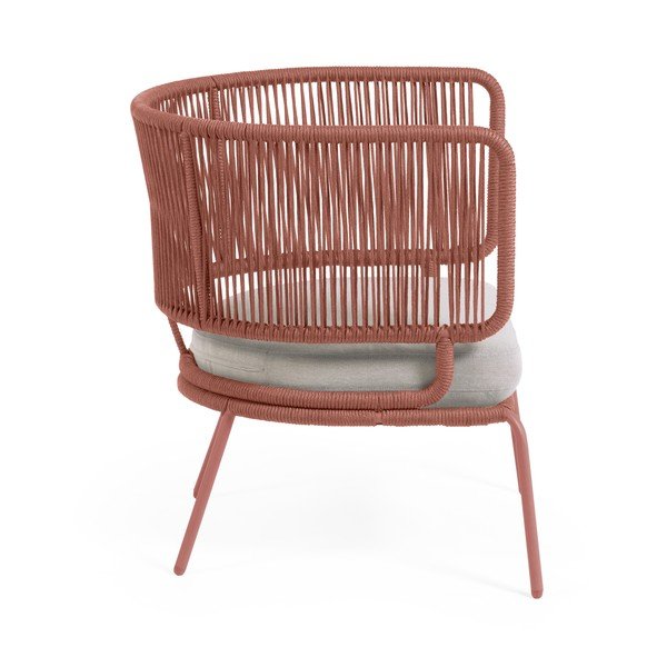 Krzesło ogrodowe w kolorze terakoty ze stalową konstrukcją Kave Home Nadin-image-2