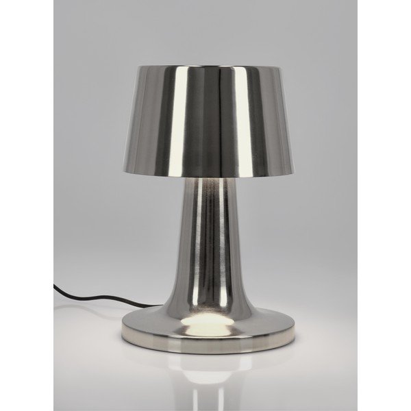 Metalowa lampa stołowa LED w kolorze srebra z metalowym kloszem (wysokość 51 cm) Turner – Bizzotto-image-1