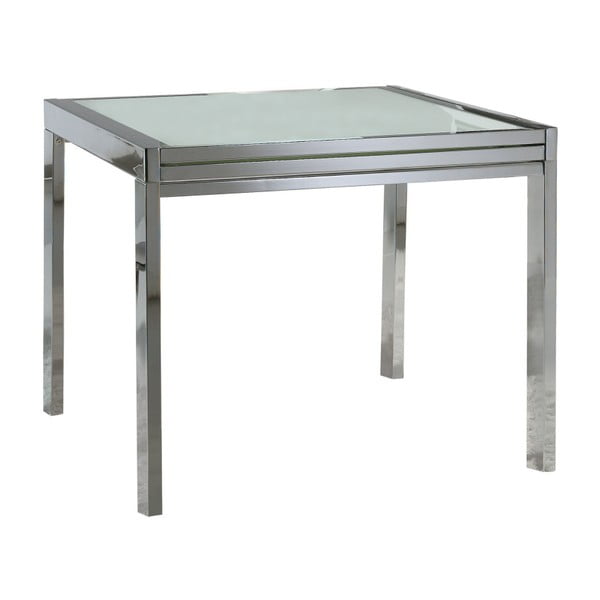 Stół rozkładany ze szklanym blatem Pondecor Javier, 90x90 cm