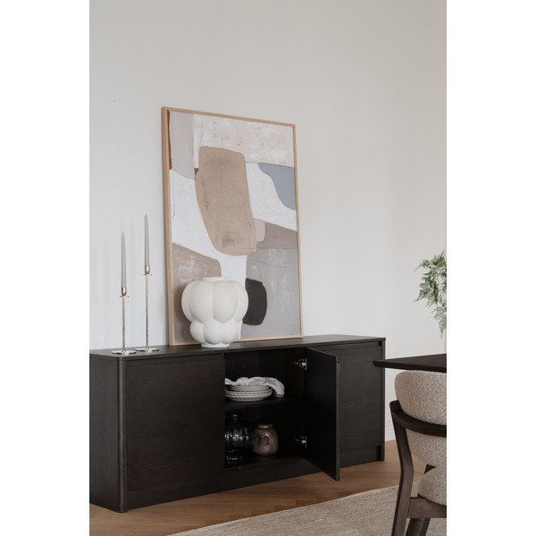 Komoda w dekorze dębu w ciemnym naturalnym kolorze 180x70x40 cm Melstone – Rowico-image-3